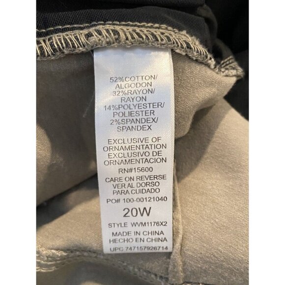 NWT Democracy Ab Solution Pants Ankle Skimmer Olive Green Size 20W New - Picture 5 of 5